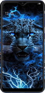 3D пластиковый матовый чехол Ледяной леопард для Samsung Galaxy A10 2019 A105F - 6460m-1671 изображение 