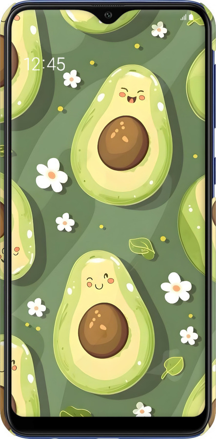 3D пластиковый матовый чехол Авокадо для Samsung Galaxy A10 2019 A105F - 6380m-1671 изображение 