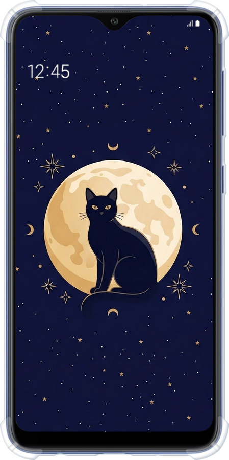 Силикон с усиленными углами чехол Cute Cat Celestial/Witchy для Samsung Galaxy A10 2019 A105F - 6787sp-1671 изображение 