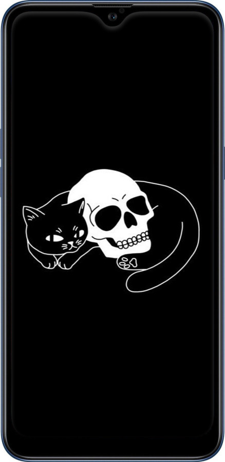 TPU чехол С изображением кота и черепа для Samsung Galaxy A10s A107F - 6491b-1776 изображение 