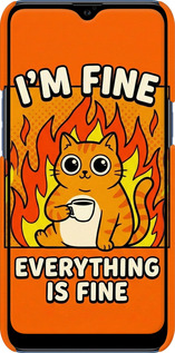 3D пластиковый матовый чехол Funny Cat для Samsung Galaxy A10s A107F - 6786m-1776 изображение 