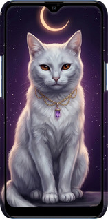 3D пластиковый матовый чехол Mystic White Cat Gothic Dark Purple Gold для Samsung Galaxy A10s A107F - 6805m-1776 изображение 