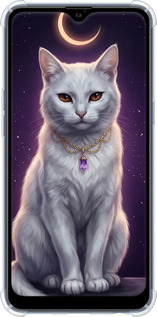 Силикон с усиленными углами чехол Mystic White Cat Gothic Dark Purple Gold для Samsung Galaxy A10s A107F - 6805sp-1776 изображение 