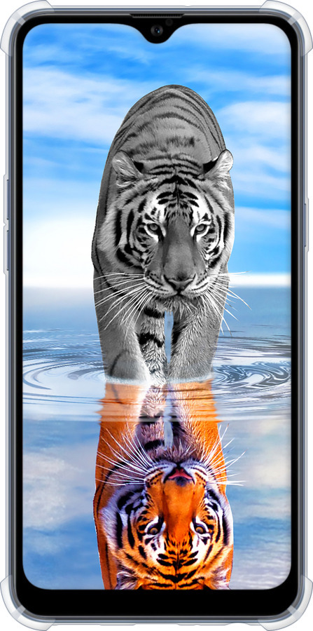 Силикон с усиленными углами чехол Тигр для Samsung Galaxy A10s A107F - 6016sp-1776 изображение 