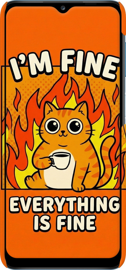 3D пластиковый матовый чехол Funny Cat для Samsung Galaxy A12 A125F - 6786m-2201 изображение 