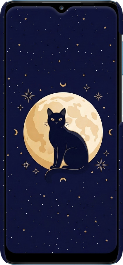 3D пластиковый матовый чехол Cute Cat Celestial/Witchy для Samsung Galaxy A12 A125F - 6787m-2201 изображение 