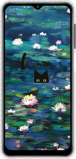 Чохол Bumper чехол с изображением водяных лилий и кошек для Samsung Galaxy A12 A125F - 6257pc-2201 изображение 
