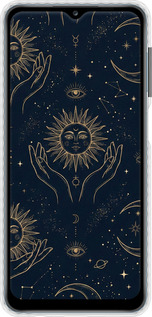 Чехол Bumper чехол Celestial Harmony: Sun & Moon Gold Mystic Pattern для Samsung Galaxy M12 M127F - 6778pc-2360 изображение 