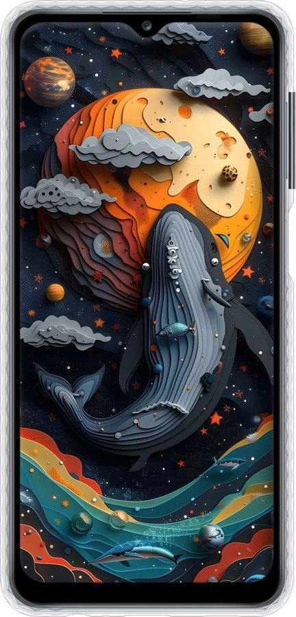 Чехол Bumper чехол Кит в космосе для Samsung Galaxy M12 M127F - 6328pc-2360 изображение 