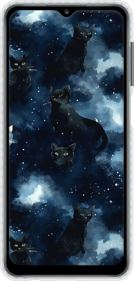 Чехол Bumper чехол Изображение Кошек с тёмной акварелью для Samsung Galaxy M12 M127F - 6521pc-2360 изображение 