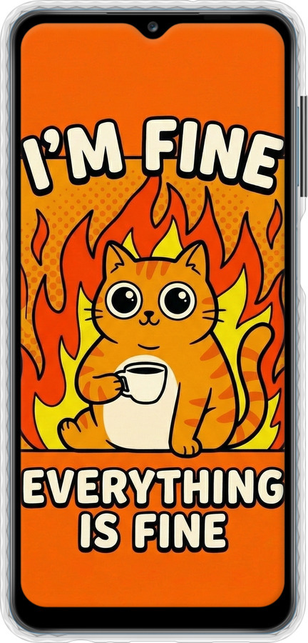 Чохол Bumper чехол Funny Cat для Samsung Galaxy A12 A125F - 6786pc-2201 изображение 