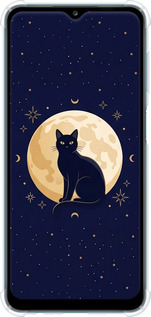 Силикон с усиленными углами чехол Cute Cat Celestial/Witchy для Samsung Galaxy A12 A125F - 6787sp-2201 изображение 