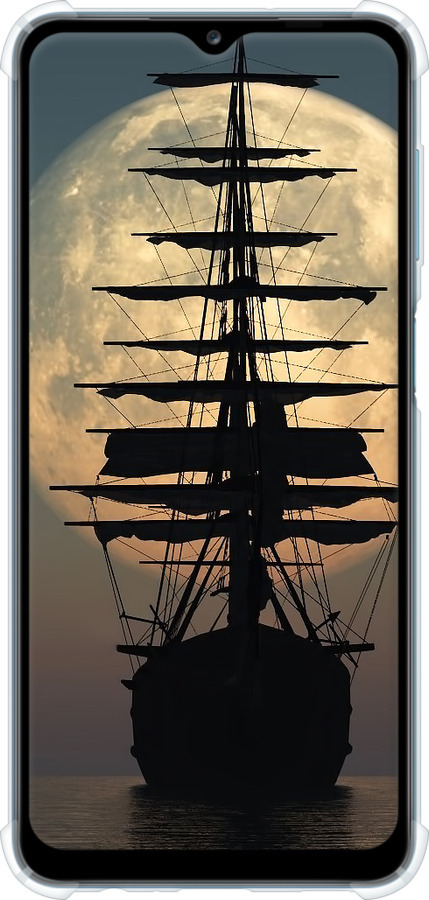 Силикон с усиленными углами чехол Корабль для Samsung Galaxy A12 A125F - 5998sp-2201 изображение 