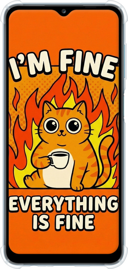 Силикон с усиленными углами чехол Funny Cat для Samsung Galaxy A12 A125F - 6786sp-2201 изображение 