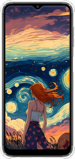 Силикон с усиленными углами чехол Девушка Арт для Samsung Galaxy A13 A135F - 6325sp-2498 изображение 