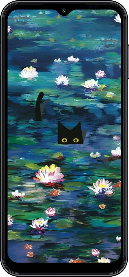 TPU чехол із зображенням водяних лілій та кішок для Samsung Galaxy A14 A145F - 6257b-2937 изображение 