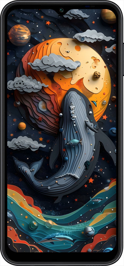 TPU чехол Кит в космосе для Samsung Galaxy A14 A145F - 6328b-2937 изображение 