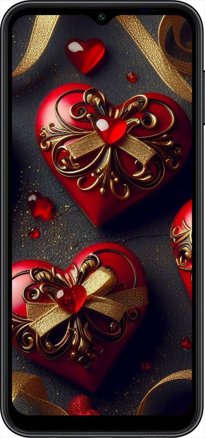 Силіконовий чехол Сердечки v4 для Samsung Galaxy A14 A145F - 5834u-2937 изображение 