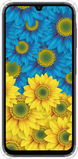 Силикон с усиленными углами чехол Жёлто-голубые цветы для Samsung Galaxy A15 - 1048sp-3357 изображение 