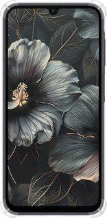 Силикон с усиленными углами чехол Черные цветы для Samsung Galaxy A15 - 6031sp-3357 изображение 