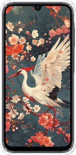 Силикон с усиленными углами чехол Сакура и аист для Samsung Galaxy A15 - 6108sp-3357 изображение 