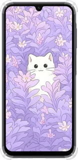 Силикон с усиленными углами чехол Котик в цветах для Samsung Galaxy A15 - 6390sp-3357 изображение 