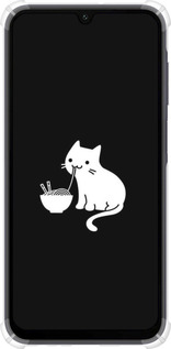 Силикон с усиленными углами чехол С милым котом на черном фоне для Samsung Galaxy A15 - 6528sp-3357 изображение 