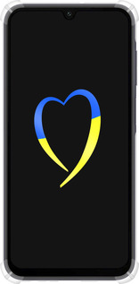 Силикон с усиленными углами чехол Жёлто-голубое сердце для Samsung Galaxy A15 - 885sp-3357 изображение 