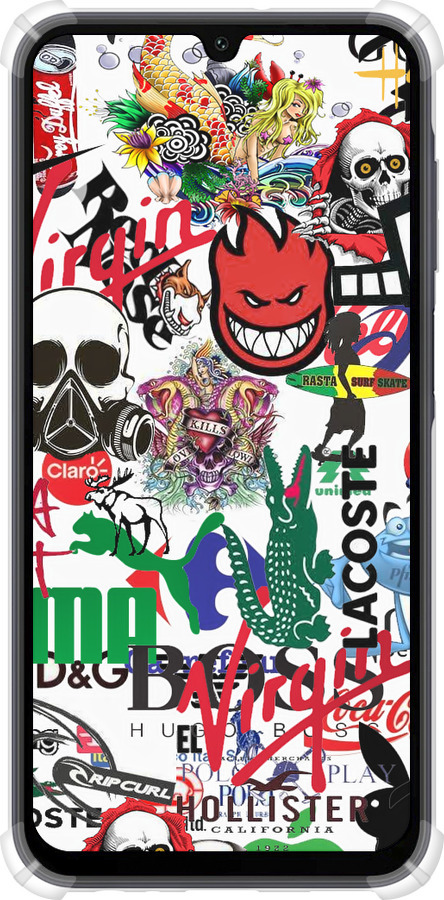 Силикон с усиленными углами чехол Many different logos для Samsung Galaxy A15 - 4022sp-3357 изображение 