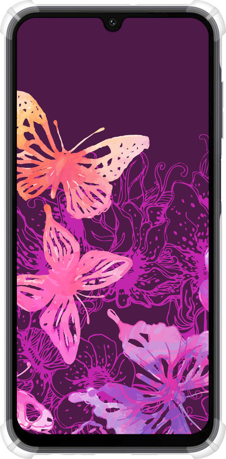 Силикон с усиленными углами чехол Бабочки v2 для Samsung Galaxy A15 - 5475sp-3357 изображение 