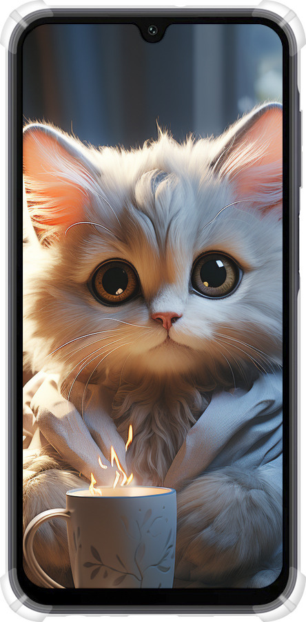 Силіконовий протиударний с посиленими кутами чехол Білий кіт для Samsung Galaxy A15 - 5646sp-3357 изображение 