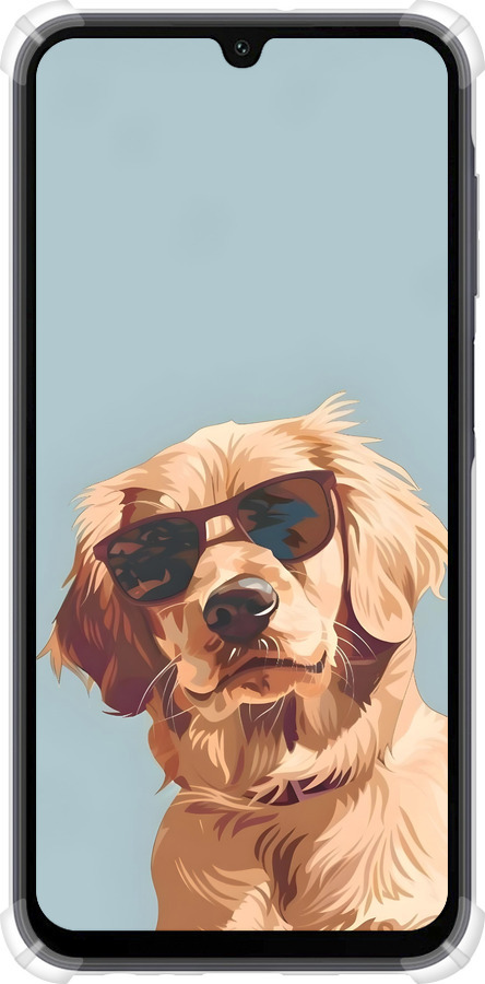 Силикон с усиленными углами чехол Пес в очках для Samsung Galaxy A15 - 6381sp-3357 изображение 