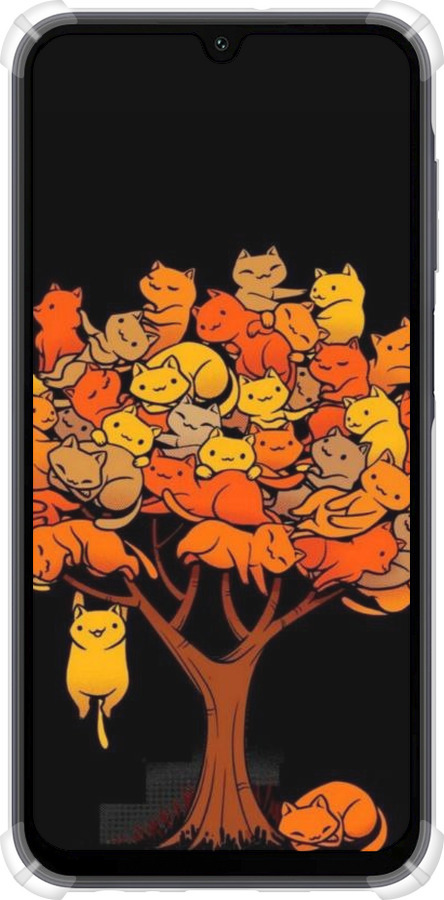 Силикон с усиленными углами чехол Дерево и котики для Samsung Galaxy A15 - 6516sp-3357 изображение 