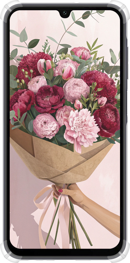 Силикон с усиленными углами чехол Пионы 1 для Samsung Galaxy A15 - 6705sp-3357 изображение 