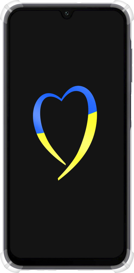 Силикон с усиленными углами чехол Жёлто-голубое сердце для Samsung Galaxy A15 - 885sp-3357 изображение 