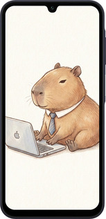 Силиконовый чехол Funny Capybara CEO Working для Samsung Galaxy A15 - 6777u-3357 изображение 