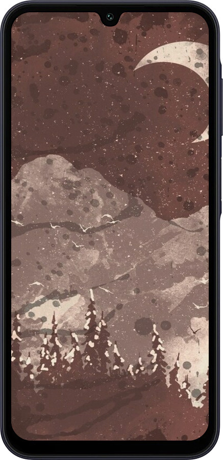 Силиконовый чехол С изображением лунного пейзажа в ночном лесу для Samsung Galaxy A15 - 6546u-3357 изображение 