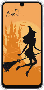 Силикон с усиленными углами чехол Ведьма на метле для Samsung Galaxy A16 - 1184sp-3775 изображение 