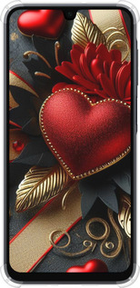 Силикон с усиленными углами чехол Сердечки v2 для Samsung Galaxy A16 - 5832sp-3775 изображение 