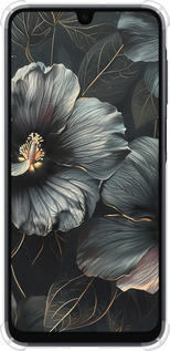 Силикон с усиленными углами чехол Черные цветы для Samsung Galaxy A16 - 6031sp-3775 изображение 