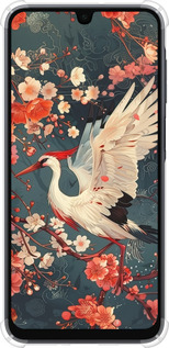 Силикон с усиленными углами чехол Сакура и аист для Samsung Galaxy A16 - 6108sp-3775 изображение 