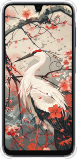 Силикон с усиленными углами чехол Аист в цвету сакуры для Samsung Galaxy A16 - 6109sp-3775 изображение 