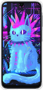 Силикон с усиленными углами чехол Кот панк для Samsung Galaxy A16 - 6311sp-3775 изображение 