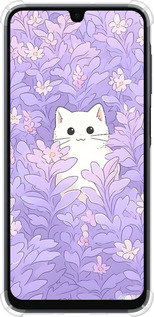 Силикон с усиленными углами чехол Котик в цветах для Samsung Galaxy A16 - 6390sp-3775 изображение 