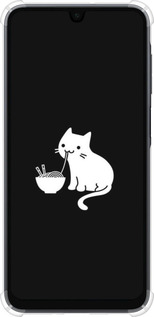 Силикон с усиленными углами чехол С милым котом на черном фоне для Samsung Galaxy A16 - 6528sp-3775 изображение 
