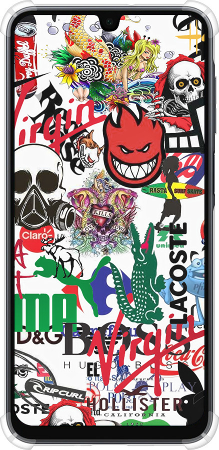 Силикон с усиленными углами чехол Many different logos для Samsung Galaxy A16 - 4022sp-3775 изображение 