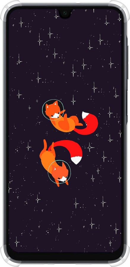 Силикон с усиленными углами чехол Лисички в космосе для Samsung Galaxy A16 - 4519sp-3775 изображение 