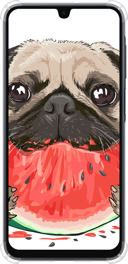 Силикон с усиленными углами чехол Мопс и арбуз для Samsung Galaxy A16 - 4665sp-3775 изображение 