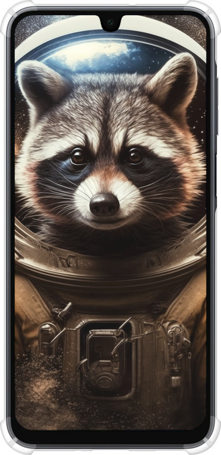 Силикон с усиленными углами чехол Raccoon austronaut для Samsung Galaxy A16 - 5581sp-3775 изображение 