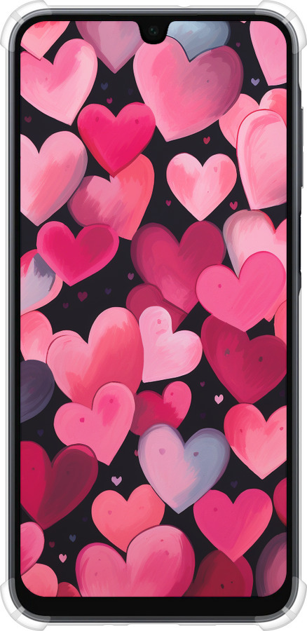 Силикон с усиленными углами чехол Сердечки 4 для Samsung Galaxy A16 - 5662sp-3775 изображение 